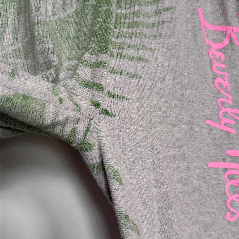 Minnie Rose Beverly Hills hotel Gray and Green Palm Print sweatpants - Picture 4 of 6